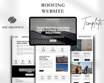 Roofing Website Squarespace Template, Roofing Template, Roofer, Construction Site for Roofing Companies