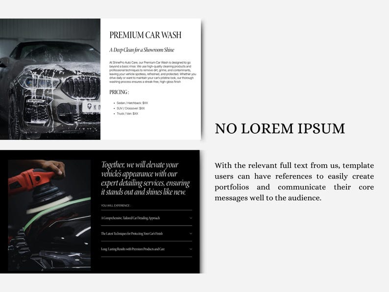 May include: A black and white image with text that reads "PREMIUM CAR WASH" and "A Deep Clean for a Showroom Shine". The image also shows a car being detailed with a polishing machine.