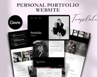 Sjabloon persoonlijke portfoliowebsite: Canva-website, digitale ontwerper en freelancer