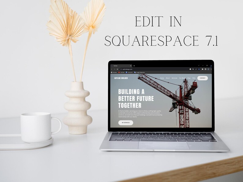 Construction Website Template Squarespace Template Contractor Website