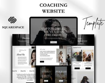 Modelo de site Squarespace para coaching de vida, site profissional para coaches, mentores e professores.