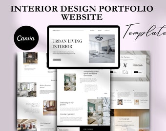 May include: A website template for interior designers featuring a modern, minimalist design. The template includes a portfolio section, a services section, a work section, a contact section, and a blog section. The template is designed to be easy to use and customize, and it is perfect for showcasing your interior design work.