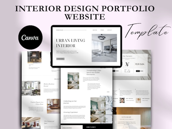 Interior Designer Canva Website Template: Interior Decorators and Architects Portfolio
