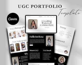 Szablon witryny internetowej portfolio UGC: nowoczesna witryna Canva dla twórców