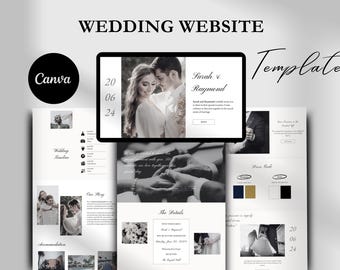 Canva Wedding Website Template: Elegant RSVP, Digital Invitation Design
