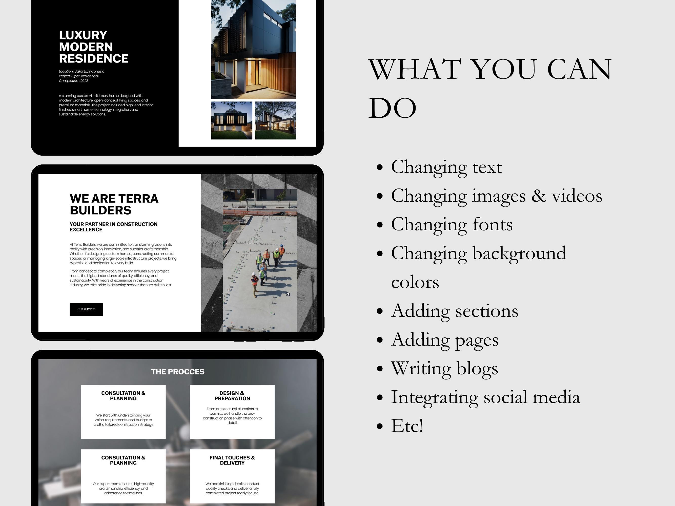 Construction Website Squarespace Template for Contractors, Home