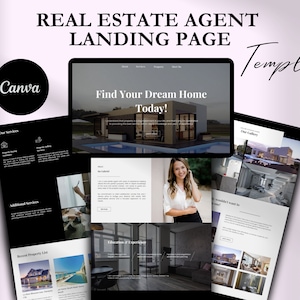 Real Estate Agent Canva Website Template, Professional Realtor Website, Editable Real Estate Website, Realtor Canva Website