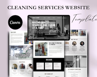 Home Cleaning Canva Website Template: Cleaning & Maid Service Business