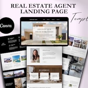 Real Estate Agent Canva Website Template, Professional Realtor Website, Editable Real Estate Website, Realtor Canva Website