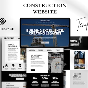 Bau Website Squarespace Template für Bauunternehmen, Hausbauer & Architekten Squarespace Template