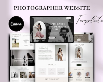 Photographer Canva Website Template: Landing Page for Wedding, Product & Event Photography