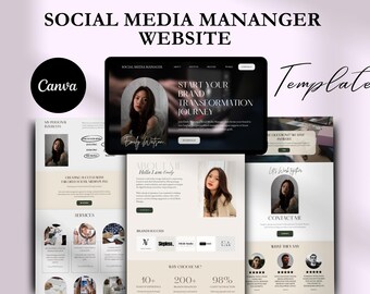 Social Media Manager Canva Website Template: Marketing, UGC Portfolio