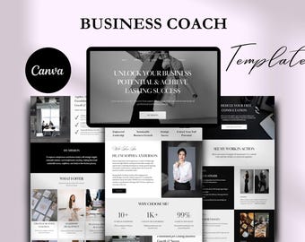 Plantilla web de Canva para consultores de negocios: Sitio web moderno para consultores.
