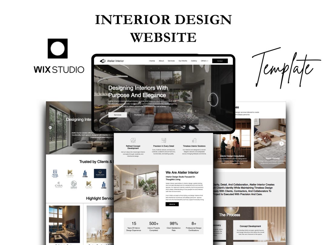 Interior Design Website Template WIX Studio for Interior Designer ...