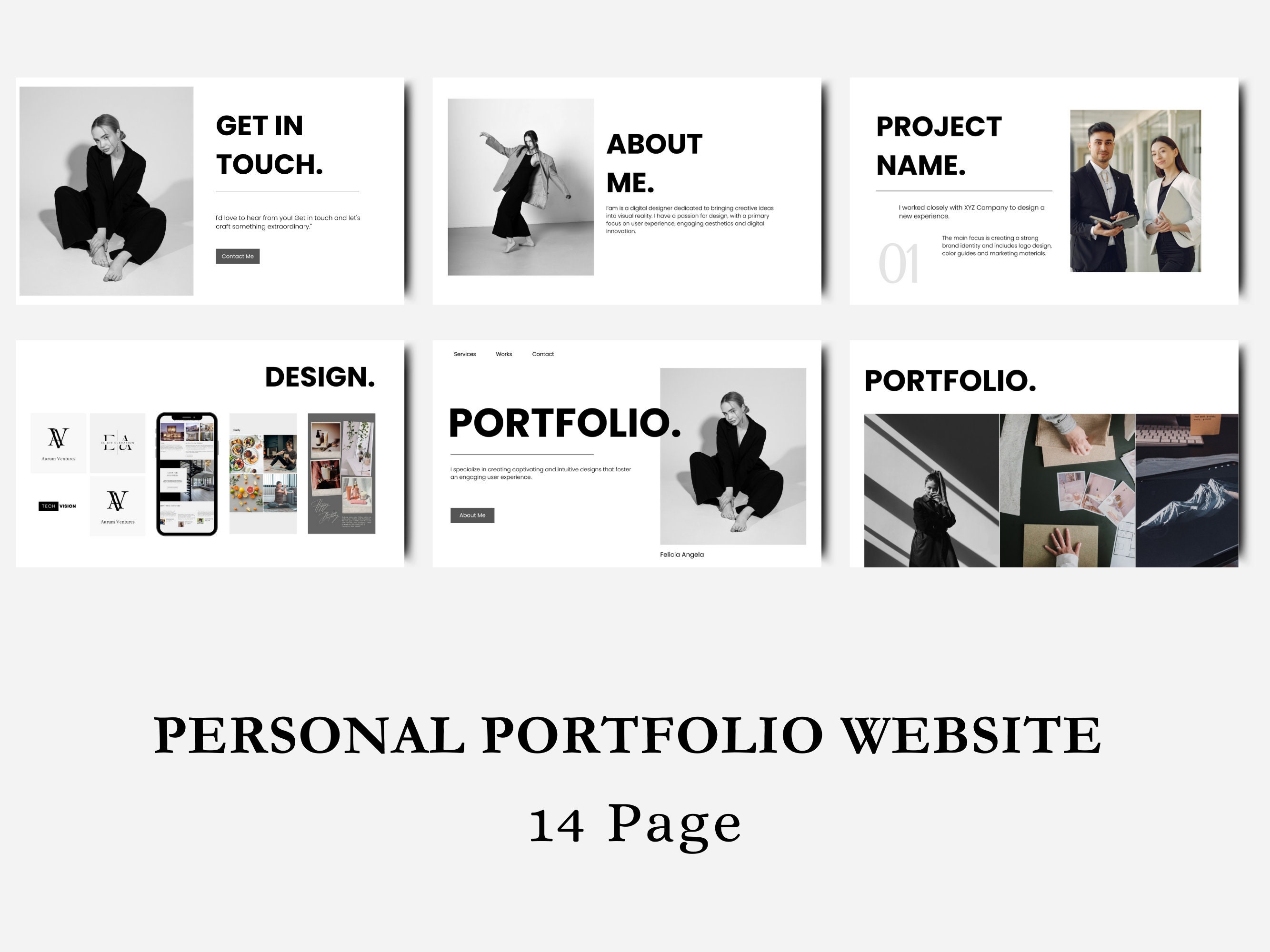 Personal Portfolio Canva Template, Minimalist Portfolio Website ...