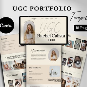 UGC Portfolio Template Canva, Canva Website, Landing Page, Portfolio Website Template, Web Design