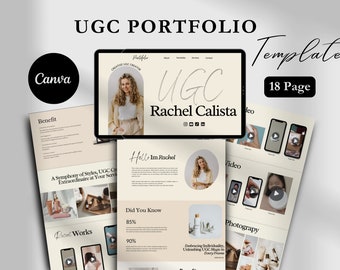 Modelo de site Canva de portfólio UGC: site para criadores de conteúdo