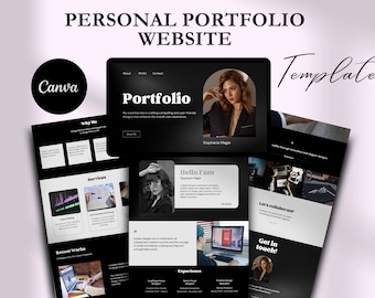 Sjabloon voor persoonlijke portfoliocanva-website: digitale ontwerper, freelancesite