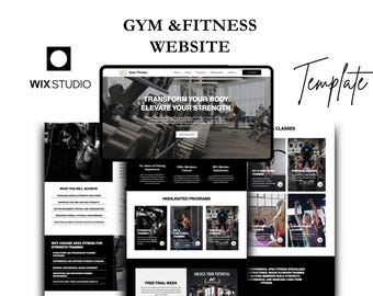 Szablon strony internetowej WIX Studio Gym & Fitness, trenerzy personalni, instruktorzy fitness, firmy szkoleniowe