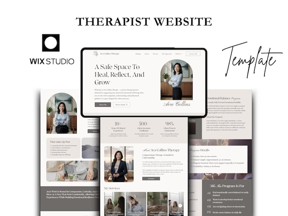 Therapist Website Template, WIX Studio for Life Coach, Wellness, Psychologist & Mental Health Counsellor