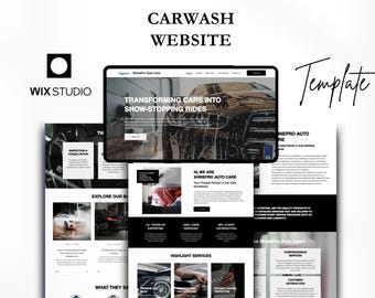 Szablon Wix Studio dla myjni samochodowej, witryna firm oferujących powłoki ceramiczne do auto detailingu, projektowanie stron internetowych dla branży motoryzacyjnej