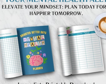 Mental Health Planner, Printable Planners, Anxiety Journal, Self Care Planner, Wellness Journal, Therapy Journal, Self Care Journal, Mental