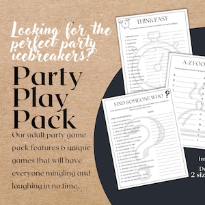 Dinner Party Games, Games For Adults, Adult Birthday Games, Icebreaker Game, Birthday Party Games, Bachelorette Games, Office Party Games