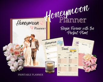 Honeymoon Planner, Printable Planner, Travel Planner, Honeymoon Journal, Honeymoon Itinerary, Travel Itinerary, Wedding Gift, Travel Journal