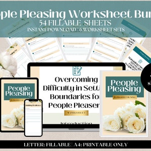 People-Pleasing Fillable Worksheets, Setting Boundaries, Boundaries Worksheet, Therapy Worksheet, Mental Health, People Pleaser, Boundaries