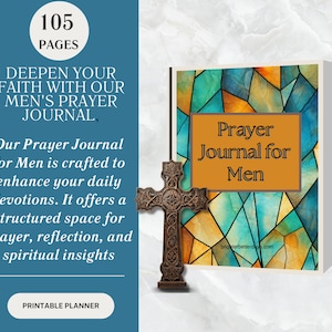 Christian Journal, Prayer Journal For Men, Bible Study Journal, Daily Prayer Journal, Bible Study Guide, Faith Based Journal, Prayer Planner