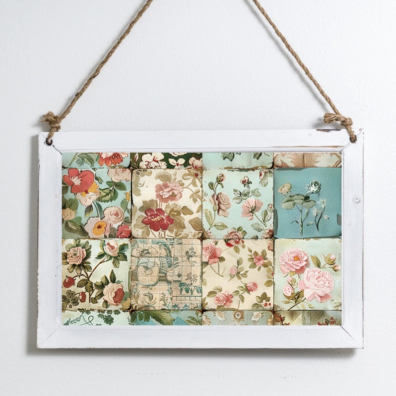 Patchworkpapier, patchworkdagboek, Junk Journal Kit, Junk Journal Paper, Afdrukbaar dagboek, Junk Journal Pages, Afdrukbare plakboekpapieren afbeelding 3