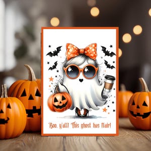 Happy Halloween Karte, Geist, süße Halloween Karten, Halloween Digital, lustige Grußkarte, Halloween Party, Halloween Gruß,