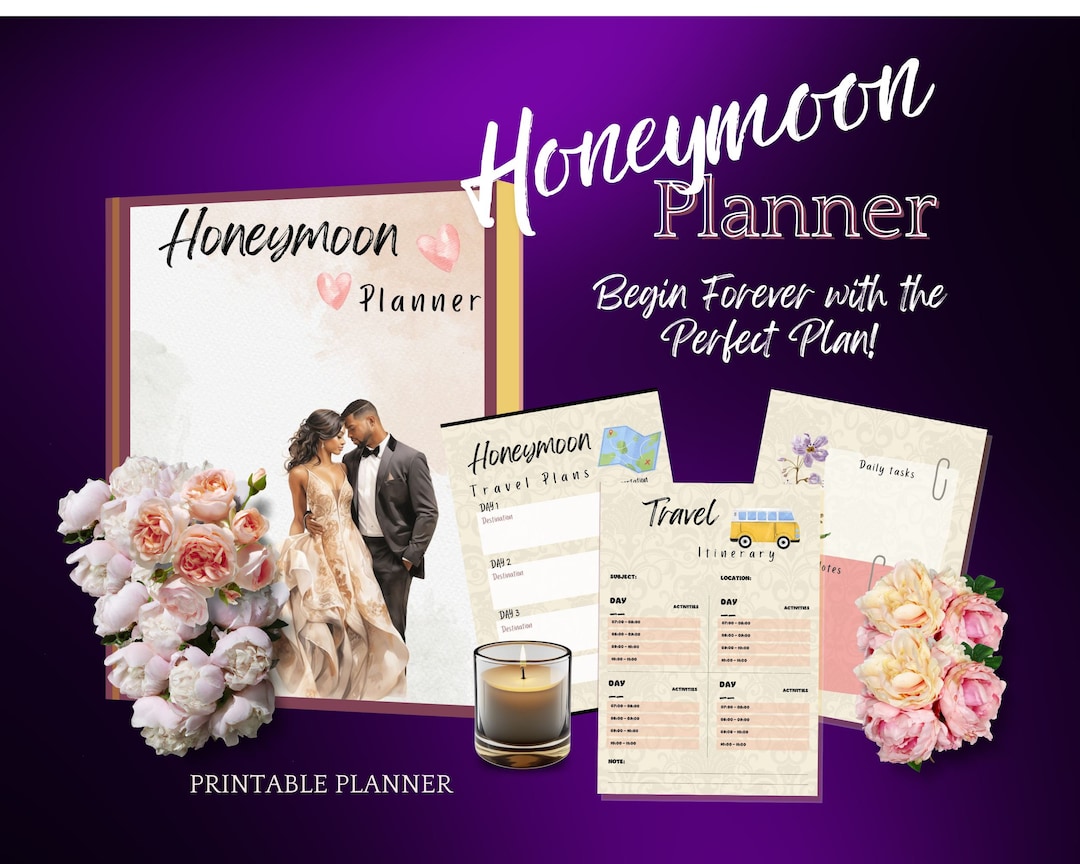 Honeymoon Planner, Printable Planner, Travel Planner, Honeymoon Journal