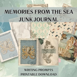 Ocean Junk Journal, Printable Journal, Junk Journal Papers, Digital Downloads, Junk Journal Page, Beach Junk Journal