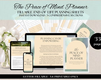 End Of Life Fillable Planner, Emergency Binder, What If Binder, Emergency Planner, End Of Life Planning, In Case Of Emergency, Just In Case