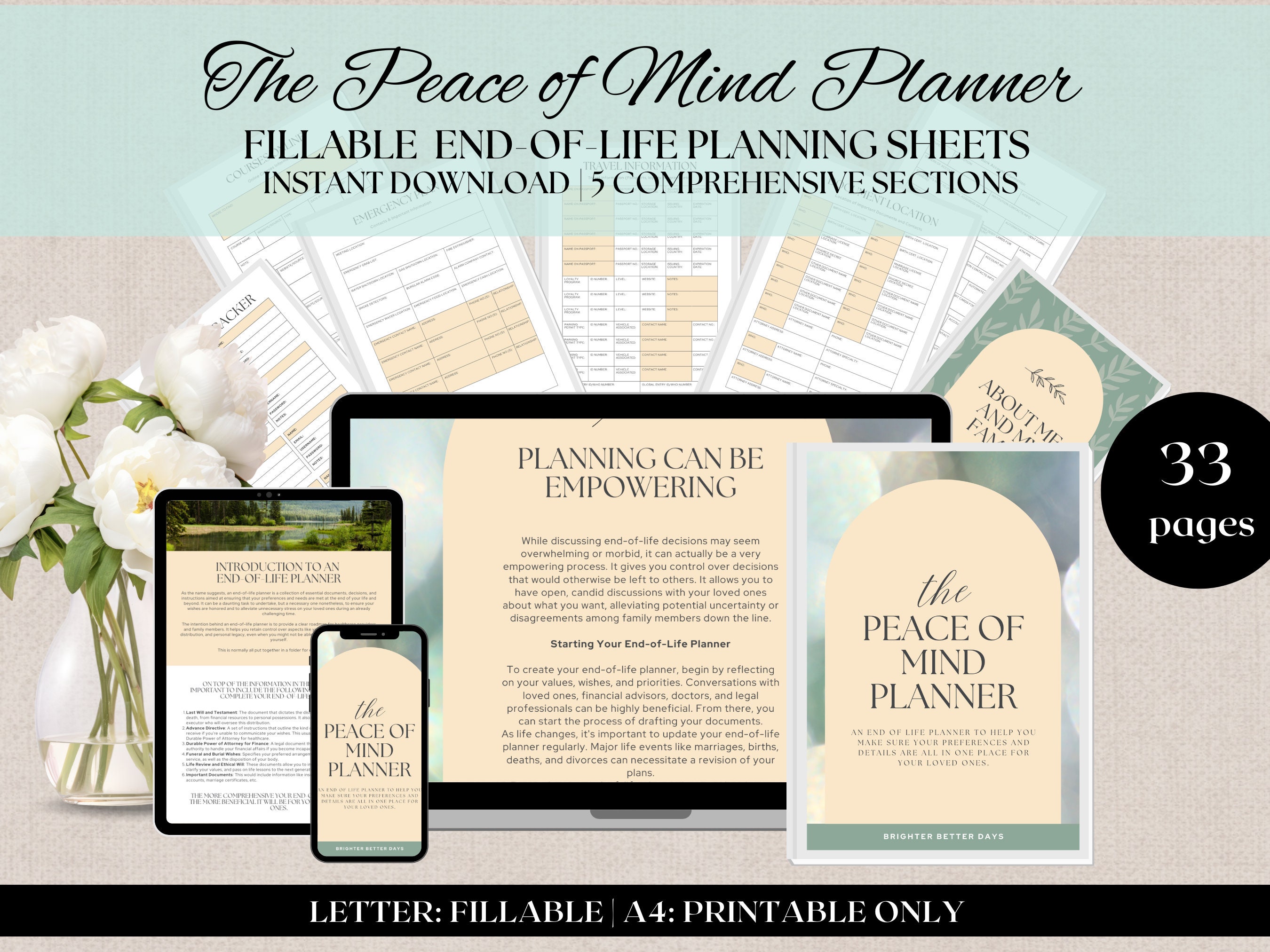 End of Life Fillable Planner, Emergency Binder, What If Binder ...