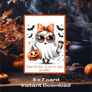 Niedliche Halloween Karten, Happy Halloween Karte, Gespenst, Halloween Digital, Lustige Grußkarte, Halloween Party, Halloween Gruß,
