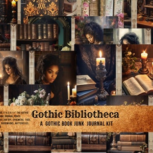 Gothic Library Junk Journal Kit, Gothic Junk Journal, Junk Journal Pages, Vintage Ephemera, Gothic Journal Kit, Gothic Ephemera, Printable