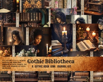 Gothic Library Junk Journal Kit, Gothic Junk Journal, Junk Journal Pages, vintage ephemera, Gothic Journal Kit, Gothic ephemera, afdrukbaar