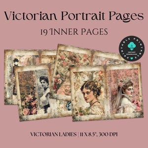 Victorian Ladies Digital Journal pages, Victorian art, Vintage journal, Journal printables, Victorian Vintage, Victorian Paper, Journal page