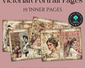 Victorian Ladies Digital Journal pages, Victorian art, Vintage journal, Journal printables, Victorian Vintage, Victorian Paper, Journal page