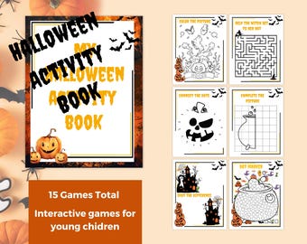 Halloween Activity, Halloween Printable, Kids Activity Book, Halloween Busy Book, Halloween Mazes, Halloween Games Kid, Halloween Color Book
