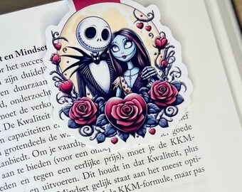 Marcapáginas magnético corazón de Sally y Jack