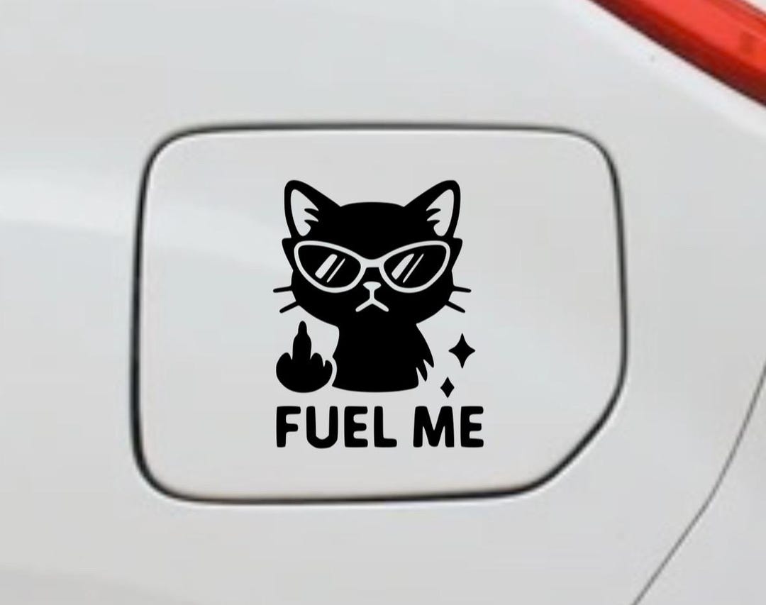 Kat Fuel Me Fuel Cap Cover Sticker / Decal.– Fuel Cap Sticker – Car Gas ...