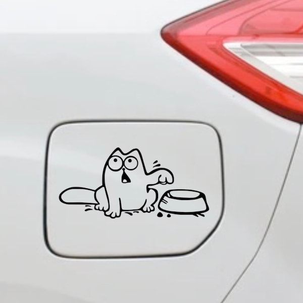 Cat give me food tankdop cover sticker / decal.