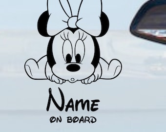 Pegatina/calcomanía personalizada de ratón bebé a bordo.