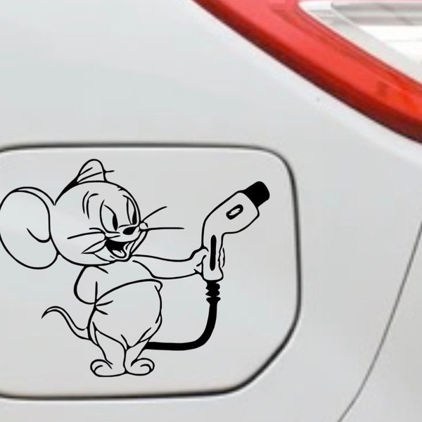 mouse fuel cap cover sticker / decal.– Fuel Cap Sticker – Car Gas Tank Decal – Waterproof Vinyl – Funny Cute Car Sticker – Car Lover Gift