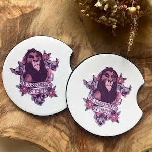 Auto-Untersetzer „Ich bin von Idioten umgeben“ 2er-Set.