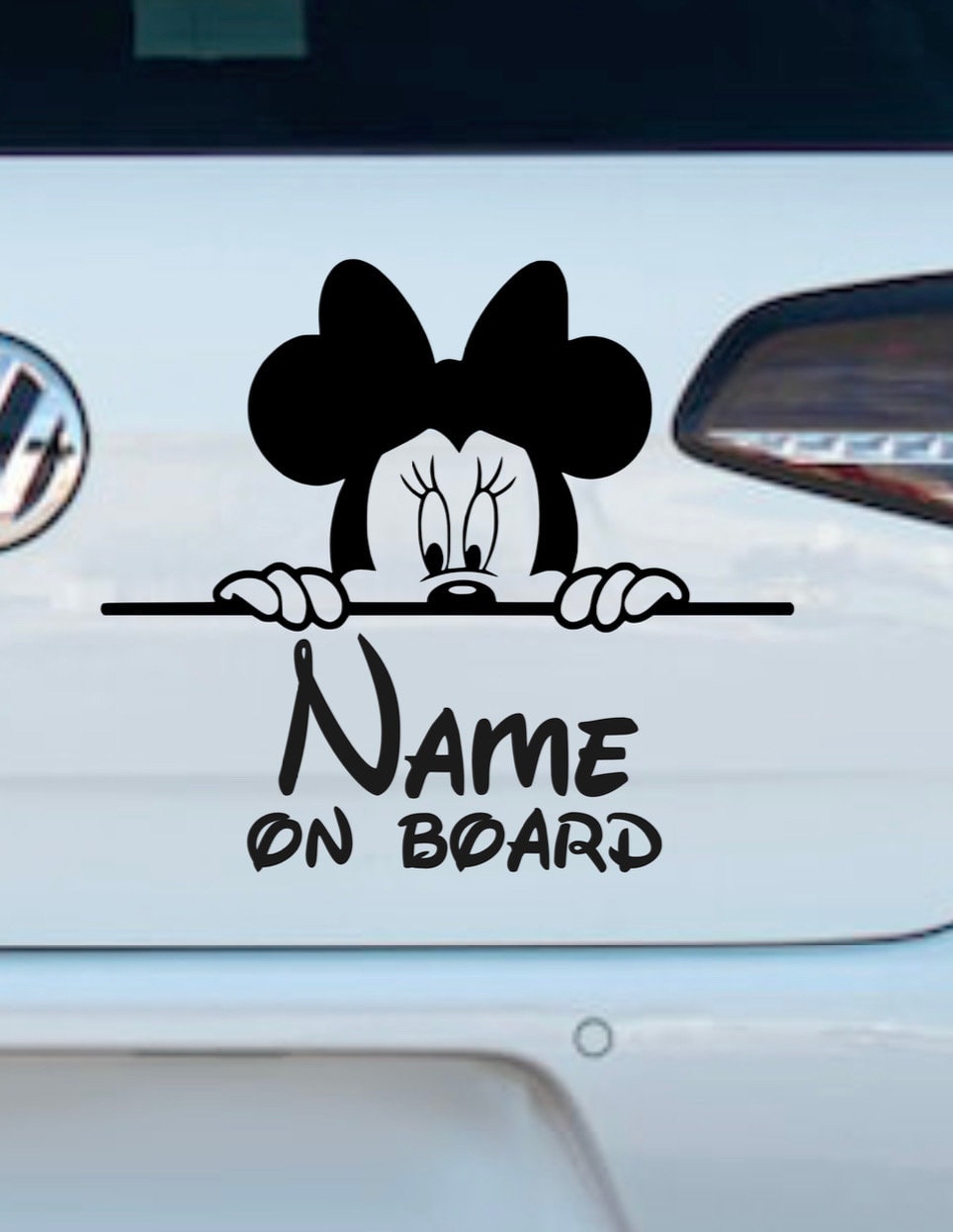 Stickers bébé à bord pour voiture Mains Mickey 20 cm Blanc