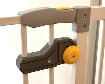 Extra vergrendelingsmechanisme voor Hauck veiligheidshekjes – kinderveiligheidsslot, 3D-geprint, in bijpassende kleur —ALLEEN VOOR HAUCK—